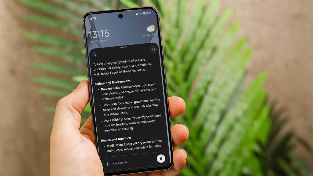 Google Gemin running on an Android phone