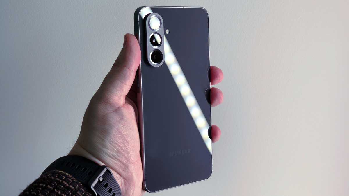 Samsung Galaxy A56 REVIEW back straight handheld